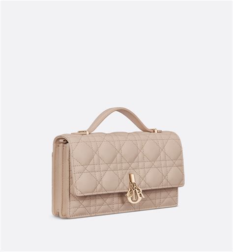 miss dior mini bag caramel beige cannage lambskin